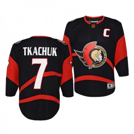 Ottawa Senators Dresy Brady Tkachuk 7 Adidas 2022-23 Černá Reverse Retro 2.0 Authentic - Pánské